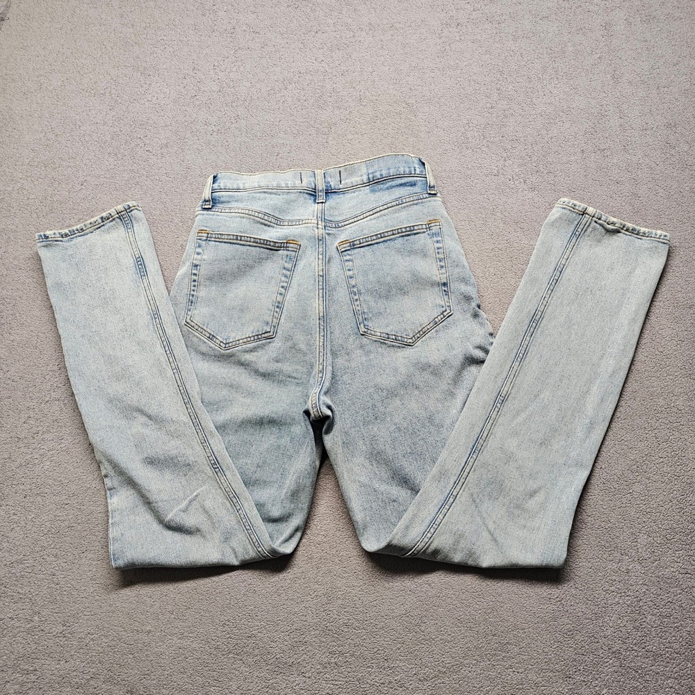 Abercrombie & Fitch 90s Jeans Womens 28/6 Blue Denim High Rise Slim Straight Leg - Picture 2 of 11